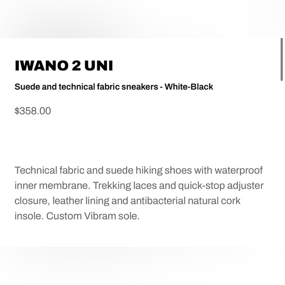NWT Flower Mountain IWANO 2 UNI Suede and technical fabric sneakers -White-Black - Picture 3 of 16